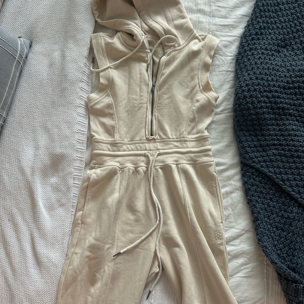 Beige Free People Jumpsuit